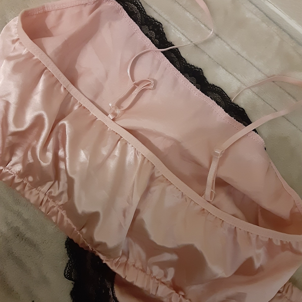 Pink silk jammies set